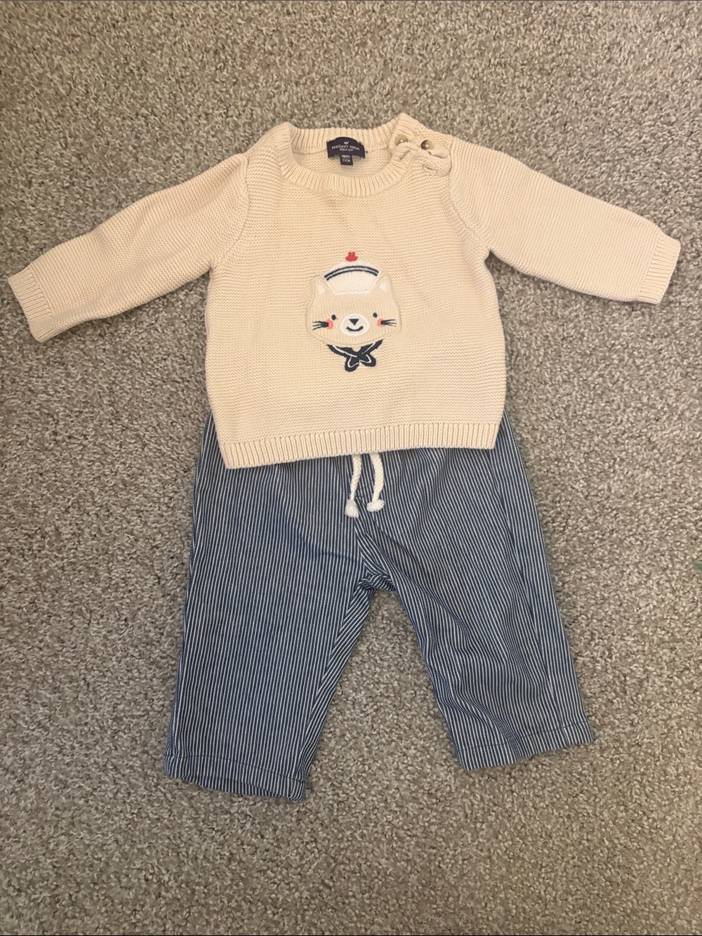Sergent Major Cream Knit Baby Sweater